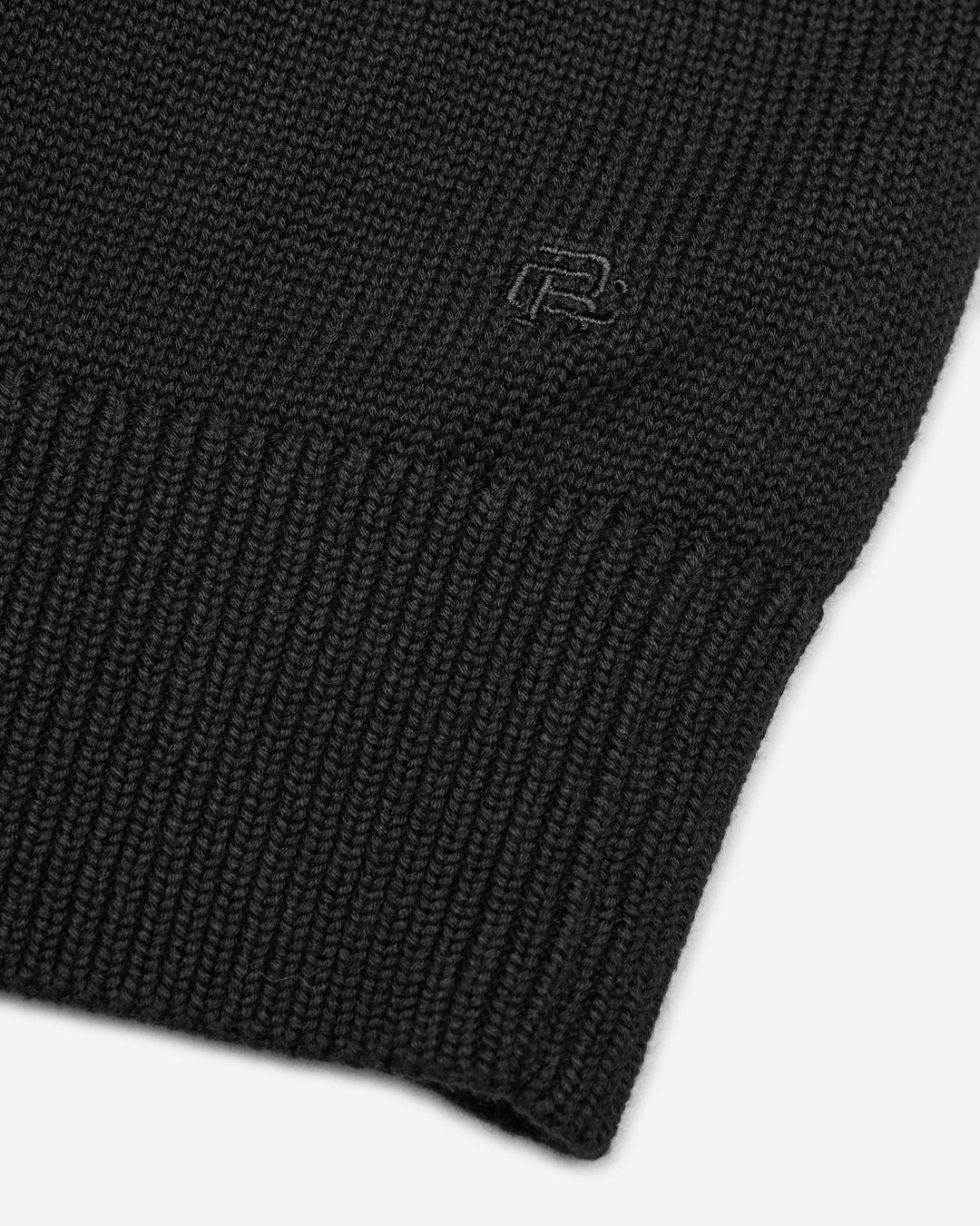 Reigning Champ - Supima Knit Commodore Polo Sweater in Black