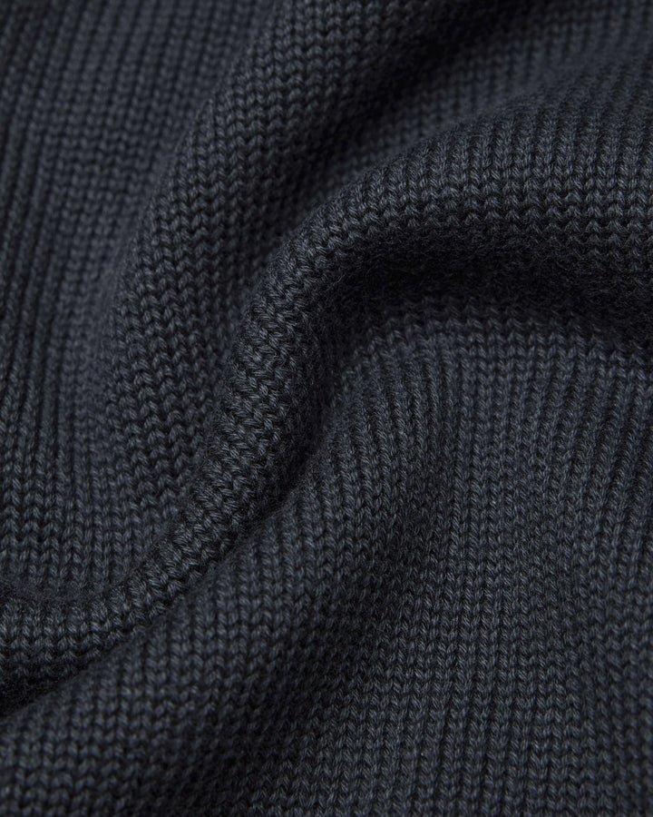 Reigning Champ - Supima Knit Commodore Polo Sweater in Navy