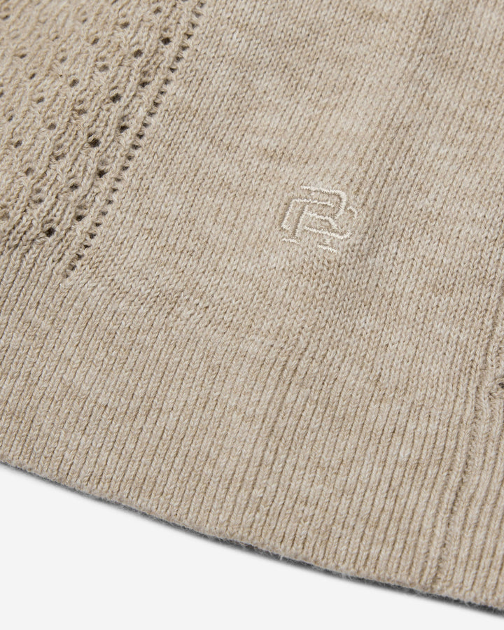 Reigning Champ - Cotton Linen Victor Polo in Heather Oatmeal