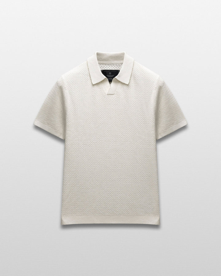 Reigning Champ - Cotton Linen Victor Polo in Ivory