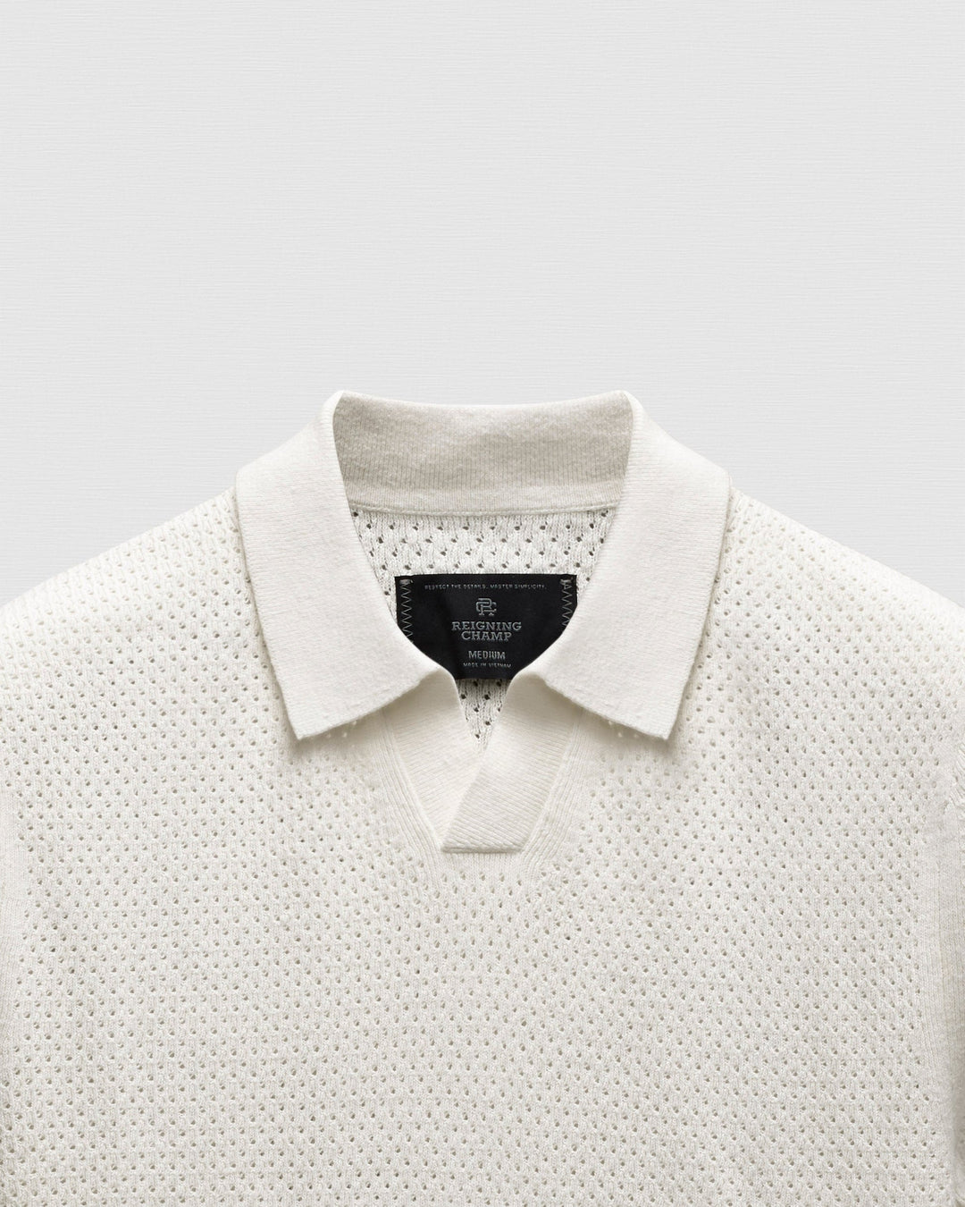 Reigning Champ - Cotton Linen Victor Polo in Ivory