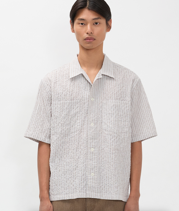 Norse Projects Mols Striped Short Sleeve Camp Shirt - Multi Color Stripe