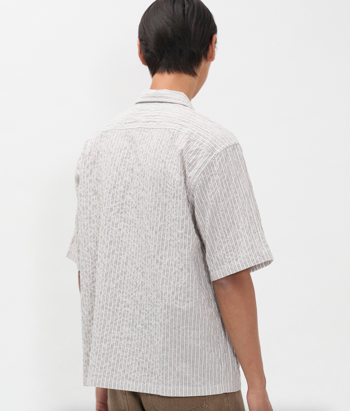 Norse Projects Mols Striped Short Sleeve Camp Shirt - Multi Color Stripe