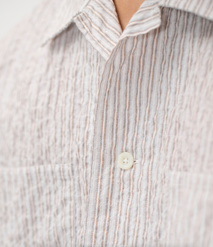 Norse Projects Mols Striped Short Sleeve Camp Shirt - Multi Color Stripe