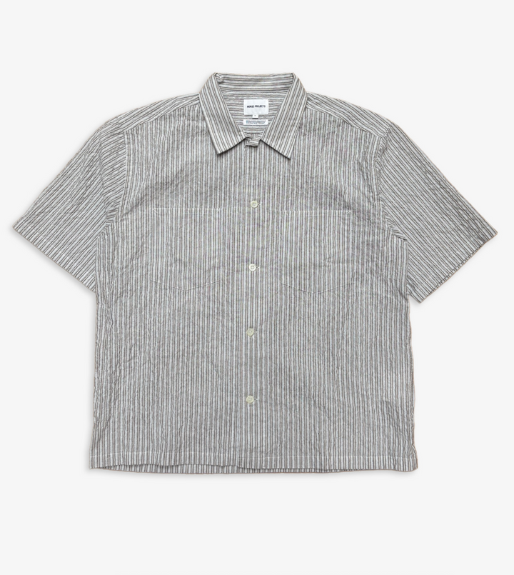 Norse Projects Mols Striped Short Sleeve Camp Shirt - Multi Color Stripe