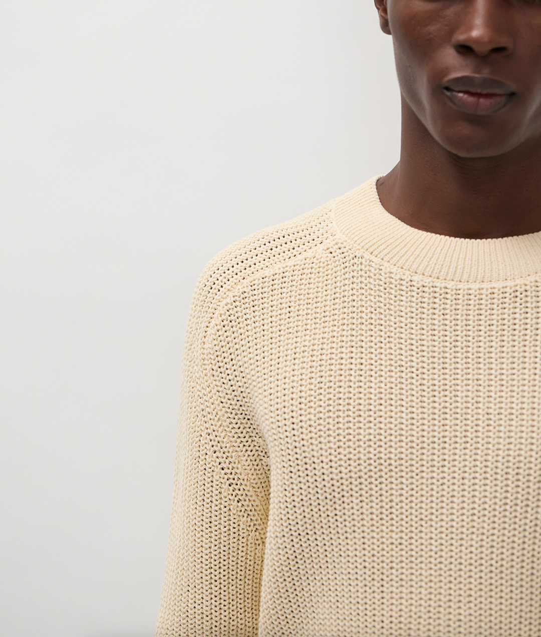 Norse Projects Limfjorden Cotton Paper Saddle Fishermen Sweater - Natural Ecru