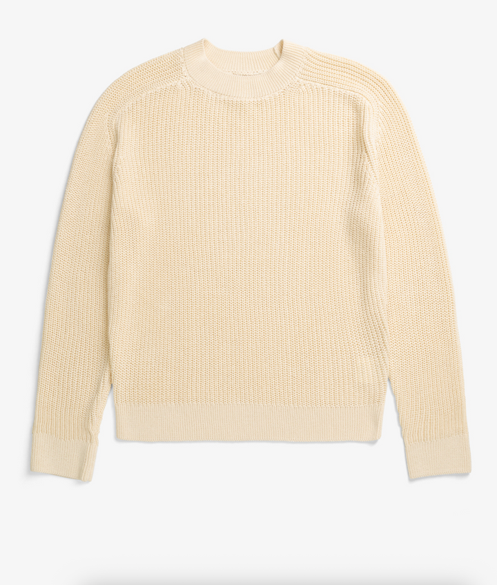Norse Projects Limfjorden Cotton Paper Saddle Fishermen Sweater - Natural Ecru