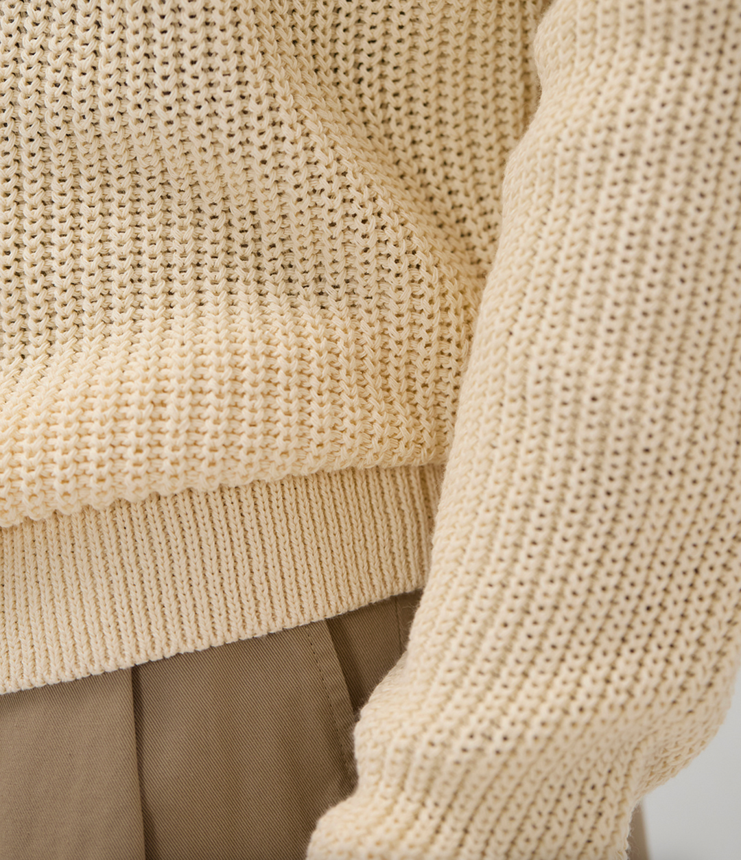 Norse Projects Limfjorden Cotton Paper Saddle Fishermen Sweater - Natural Ecru