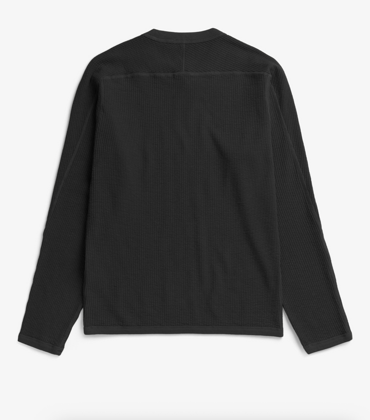 Norse Projects Stevns Cotton Hemp Military Rib Long Sleeve T-Shirt - Black