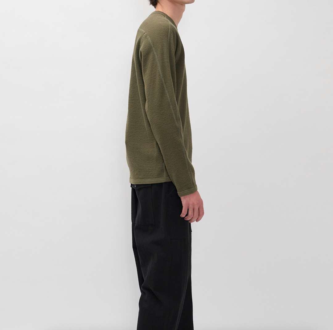 Norse Projects Stevns Cotton Hemp Military Rib Long Sleeve T-Shirt - Olive Night