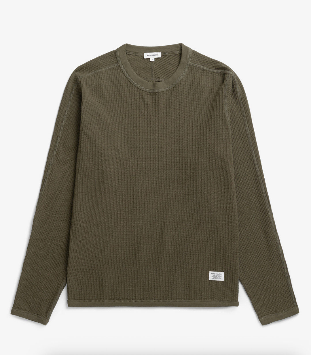 Norse Projects Stevns Cotton Hemp Military Rib Long Sleeve T-Shirt - Olive Night