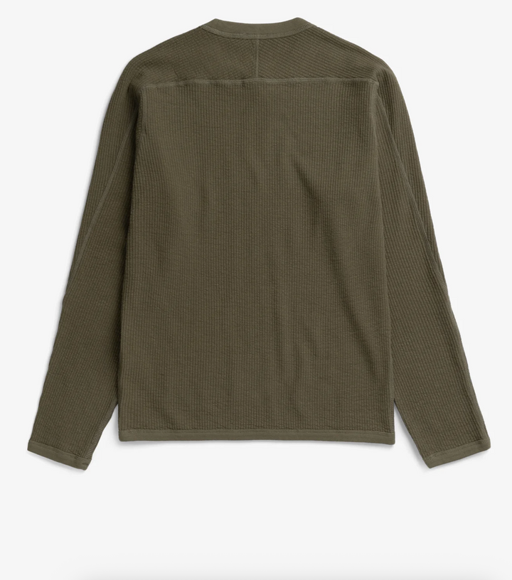 Norse Projects Stevns Cotton Hemp Military Rib Long Sleeve T-Shirt - Olive Night