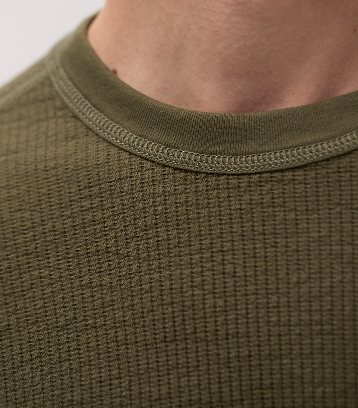 Norse Projects Stevns Cotton Hemp Military Rib Long Sleeve T-Shirt - Olive Night