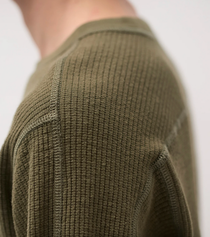 Norse Projects Stevns Cotton Hemp Military Rib Long Sleeve T-Shirt - Olive Night