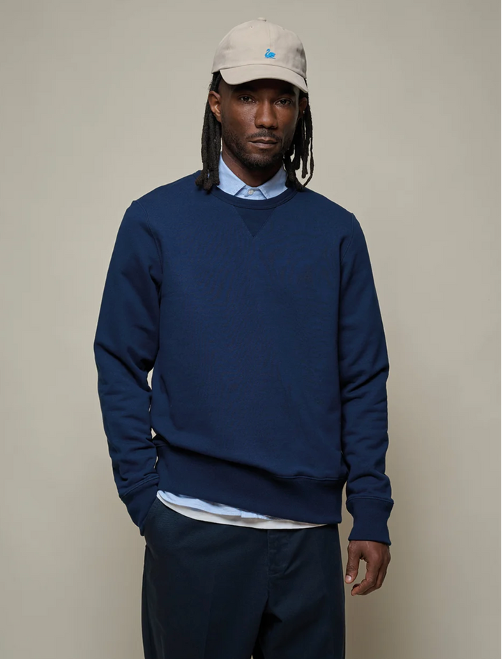Merz b. Schwanen 3M46 Mid-Century Machine Fleece Classic Fit Sweatshirt - Ink Blue
