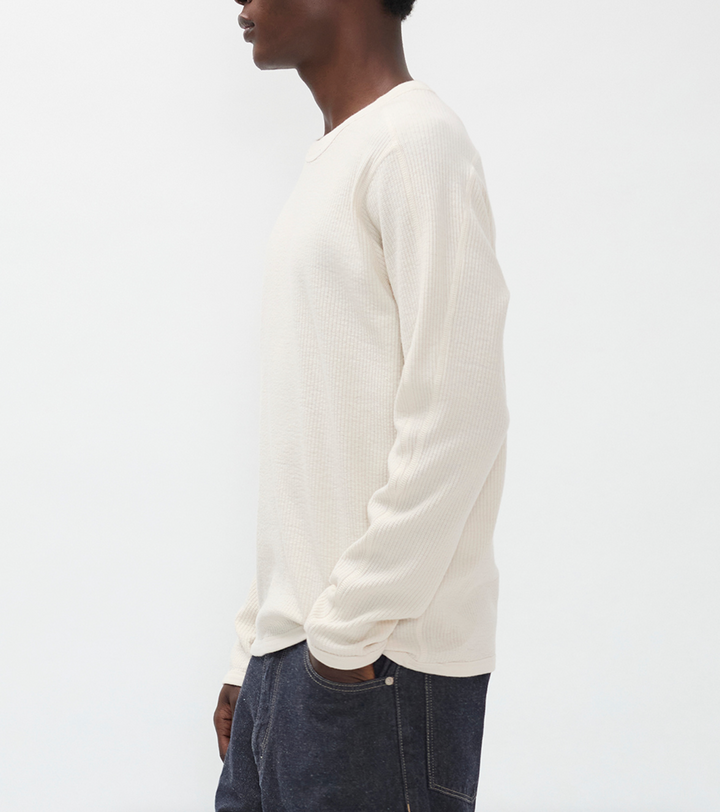 Norse Projects Stevns Cotton Hemp Military Rib Long Sleeve T-Shirt - Ecru