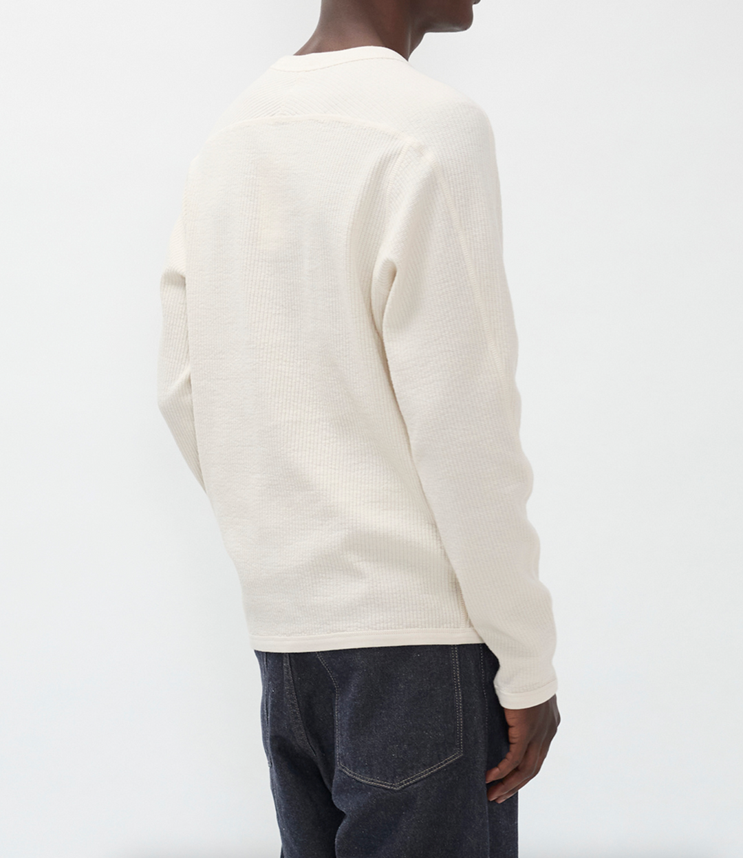 Norse Projects Stevns Cotton Hemp Military Rib Long Sleeve T-Shirt - Ecru