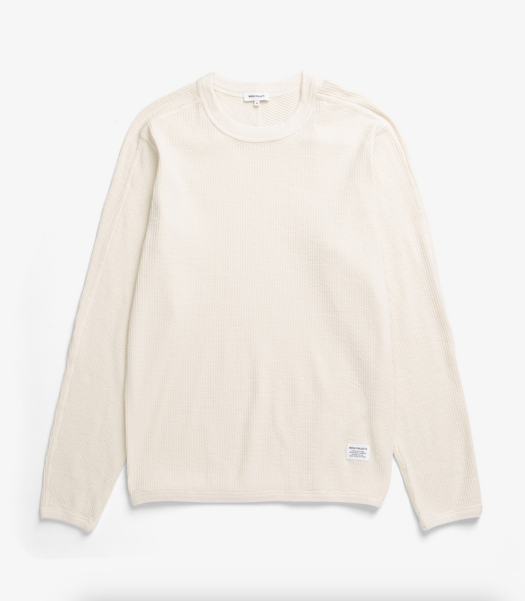 Norse Projects Stevns Cotton Hemp Military Rib Long Sleeve T-Shirt - Ecru