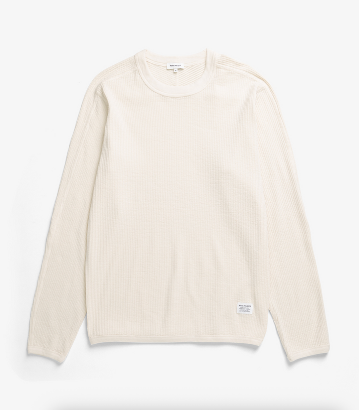 Norse Projects Stevns Cotton Hemp Military Rib Long Sleeve T-Shirt - Ecru