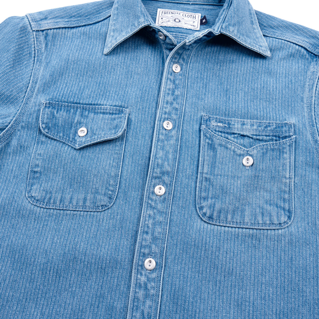 Freenote Cloth Lambert - Bleach Indigo Cord