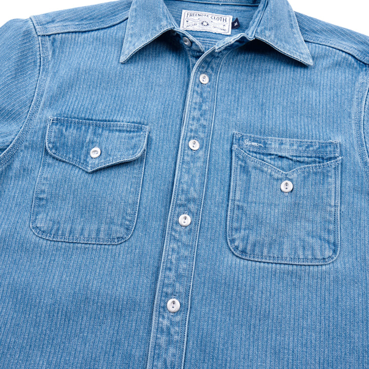 Freenote Cloth Lambert - Bleach Indigo Cord