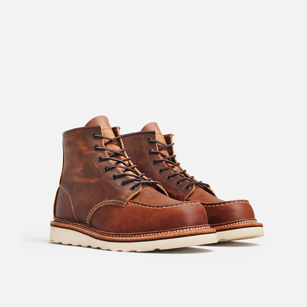 Red Wing Seconds - CLASSIC MOC MEN'S 6-INCH BOOT- COPPER ROUGH & TOUGH LEATHER-#1907D