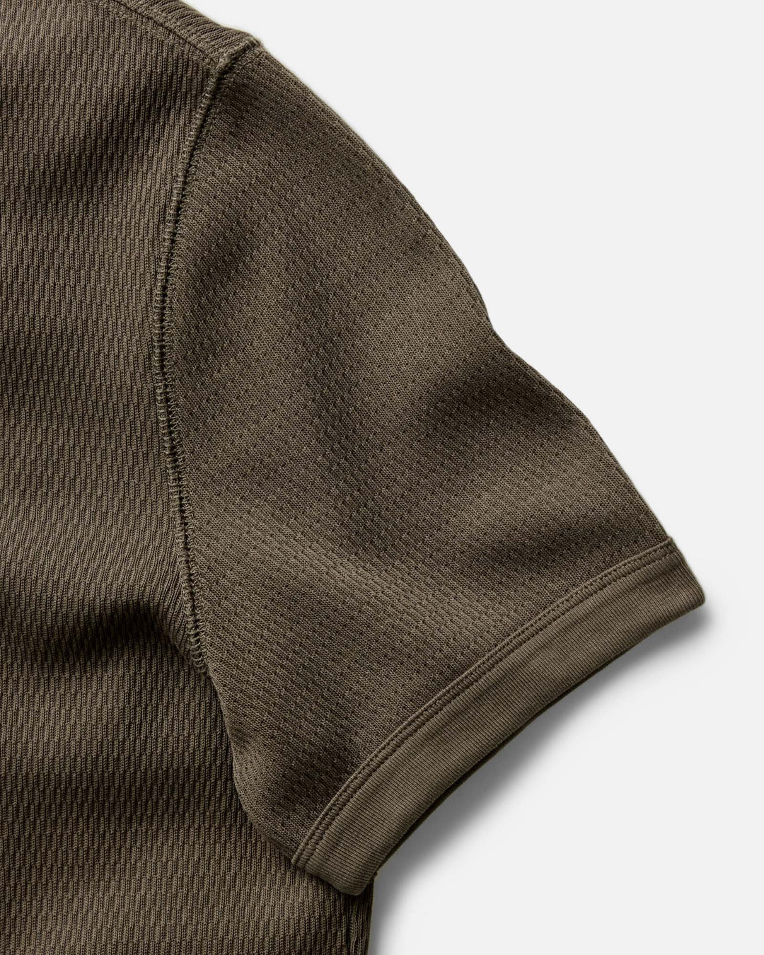 Taylor Stitch - The Organic Cotton Short Sleeve Crew in Fatigue Olive Waffle