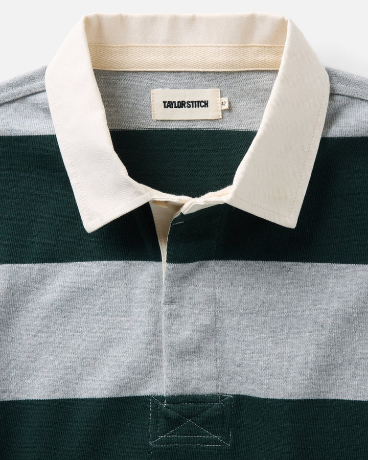 Taylor Stitch - The Rugby Shirt in Dark Forest Stripe