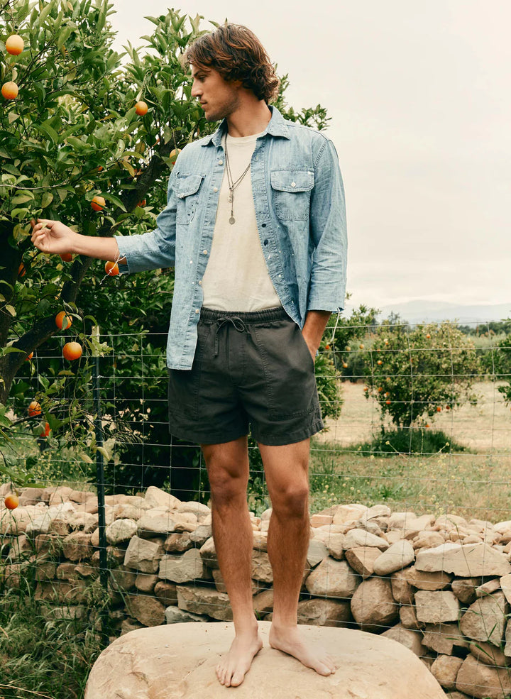 Imogene + Willie Canvas Lounge Short - Faded Black