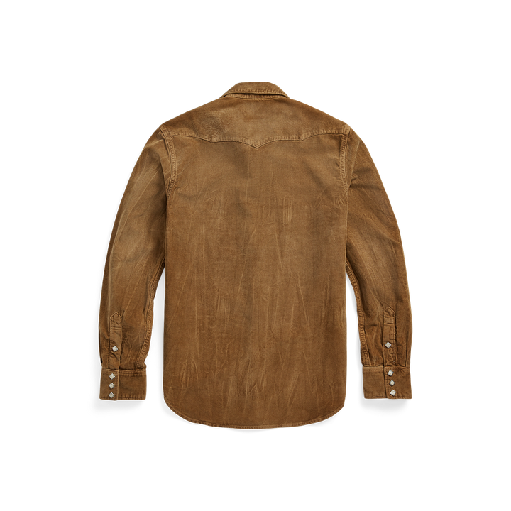 RRL Slim Fit Corduroy Western Shirt - Faded Tan