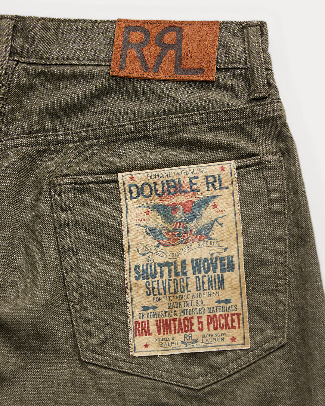 RRL Vintage 5-Pocket - Olive Selvedge Jean