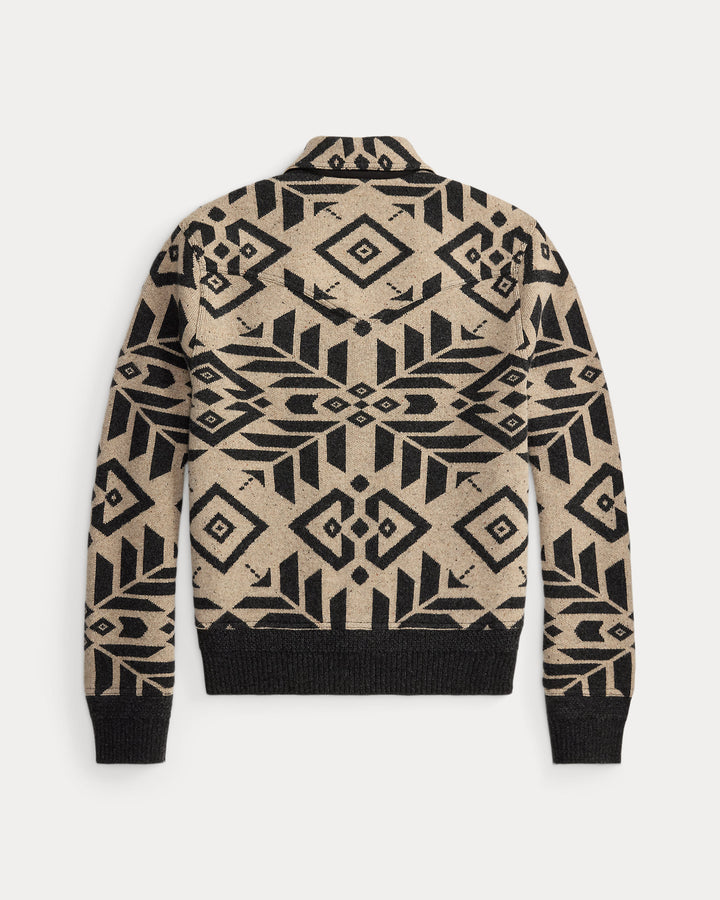 RRL Wool Western Sweater Jacket - Black/Cream