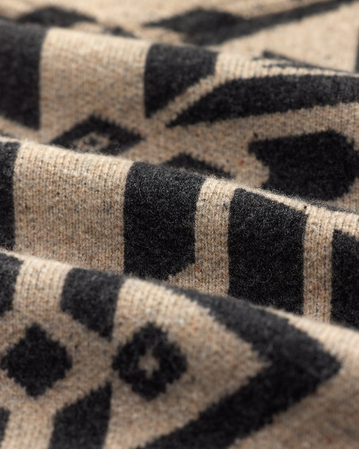RRL Wool Western Sweater Jacket - Black/Cream